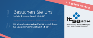 Infotecs präsentiert Verschlüsselungslösung ViPNet VPN bei der it-sa 2014 Banner-it-sa2014_website_teaser-300x124 Infotecs präsentiert Verschlüsselungslösung ViPNet VPN bei der it-sa 2014