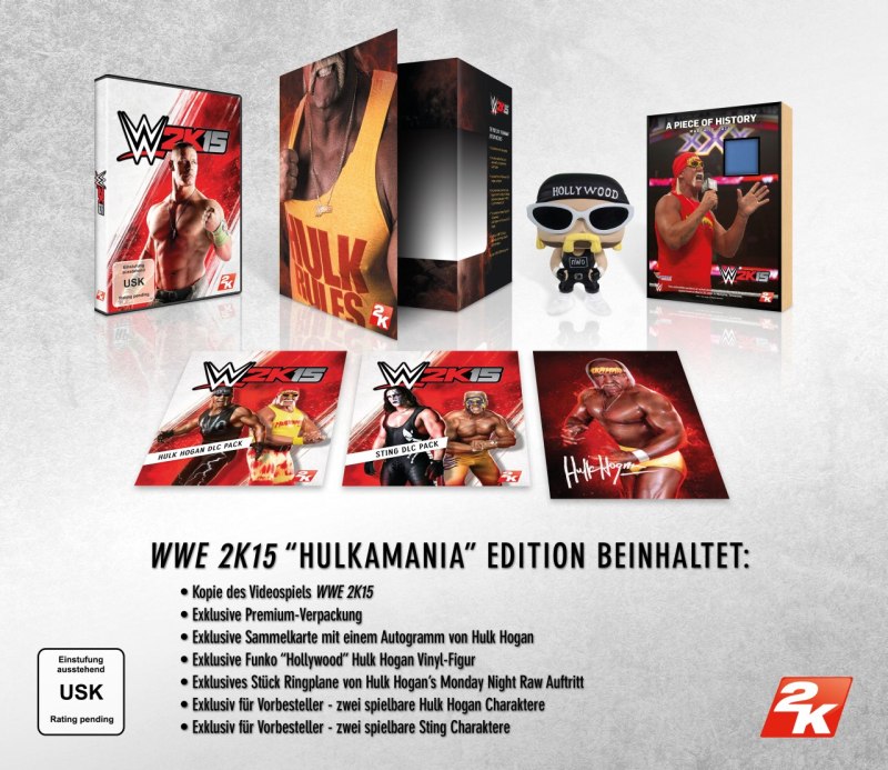 WWE-2K15-Hulkmania-Edition-Includes-GER-Small Der WWE® Hall of Famer Hulk Hogan® präsentiert die Collector's Edition von WWE® 2K15