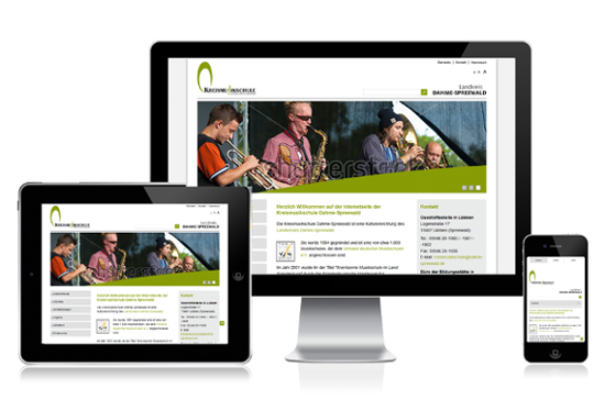 website_kreismusikschule Neuer Internetauftritt der Kreismusikschule Dahme-Spreewald mit Responsive Design   