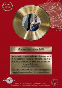 Gold-Award-Deutschmusik-Song-Contest-2016-Mark-Selinger-212x300 Neustadt/Weinstraße: Mark Selinger ist „Musiker des Jahres“ 2016