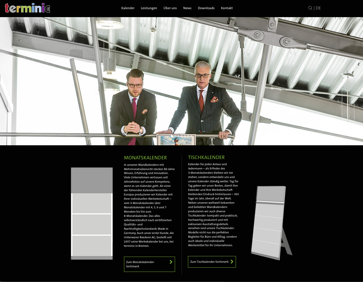 Website Relaunch Kalenderhersteller terminic