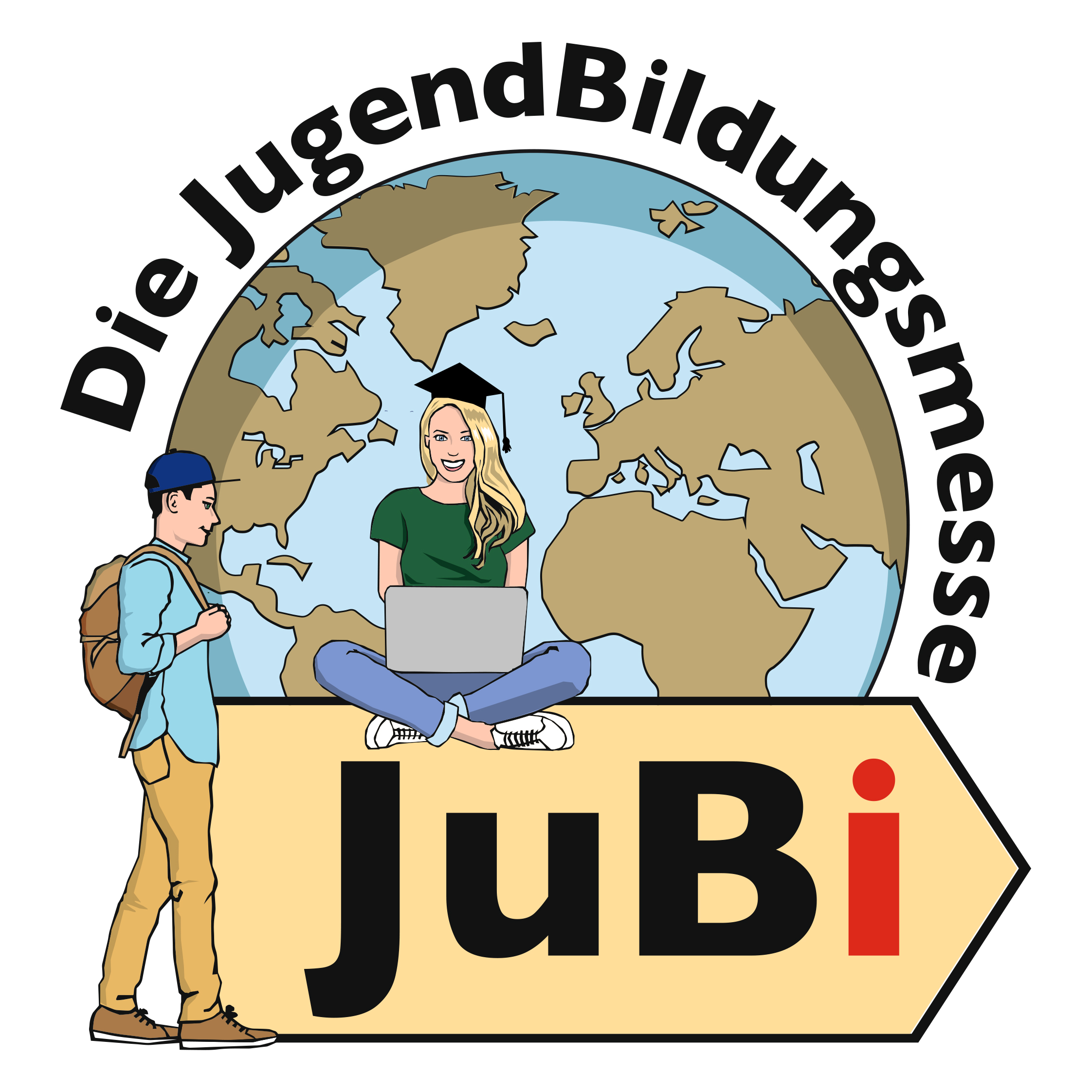 JuBi · JugendBildungsmesse · Logo · weltweiser