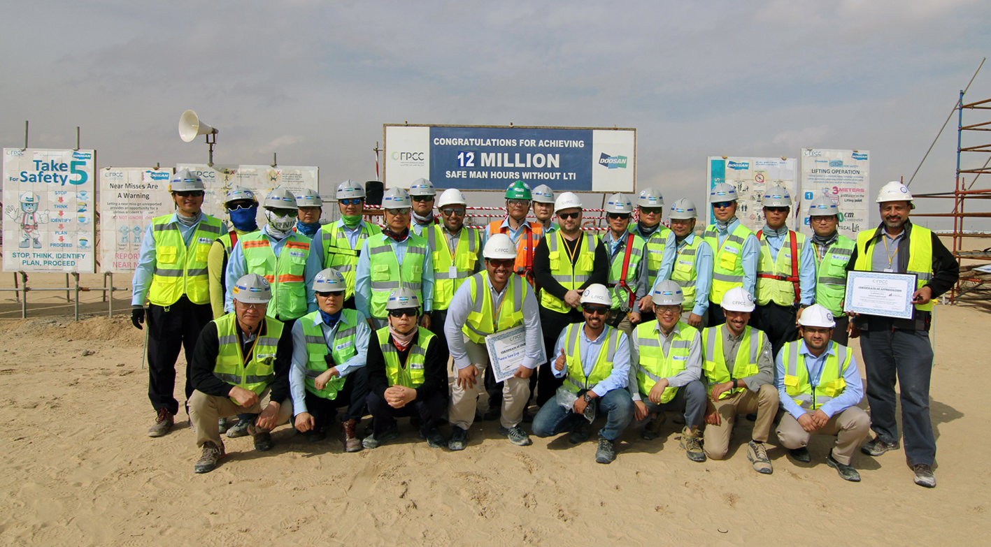 First-class team performance for 12 million working hours without a single accident: The construction site of the Fadhili combined heat and power plant is progressing rapidly.