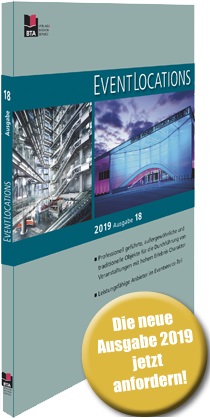 Jetzt kostenfrei bestellen: das neue Handbuch EVENTLOCATIONS 2019 2019-Eventlocations-Handbuch_klein Jetzt kostenfrei bestellen: das neue Handbuch EVENTLOCATIONS 2019