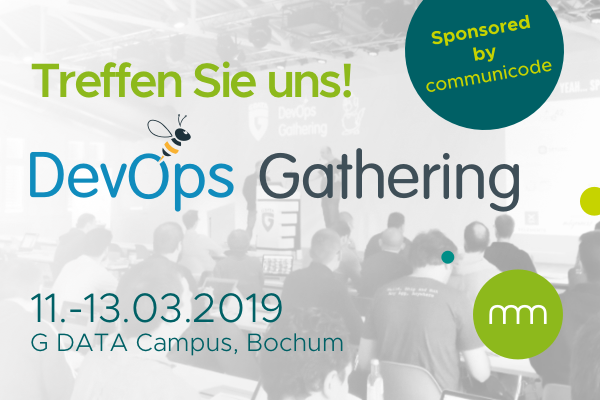 communicode ist Sponsor auf der DevOps Gathering 2019 in Bochum Pressemitteilung-DevOps-Header communicode ist Sponsor auf der DevOps Gathering 2019 in Bochum