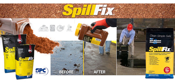 SpillFix-Anzeige01-600 SpillFix Universal-Bindemittel für Öl und andere Flüssigkeiten