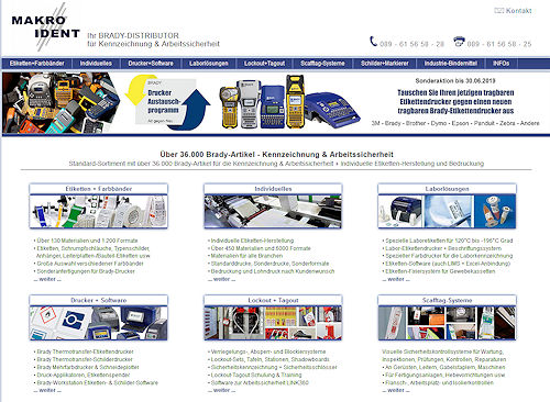 MAKRO-IDENT-Brady-Distributor Über 36.000 Brady-Artikel für Kennzeichnung und Arbeitssicherheit