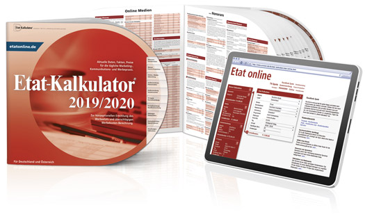 Was kostet Werbung? Der neue Etat-Kalkulator 2019/2020 gibt Antwort. Etat-Kalkulator19I20_offen_iPad_525px Was kostet Werbung? Der neue Etat-Kalkulator 2019/2020 gibt Antwort.