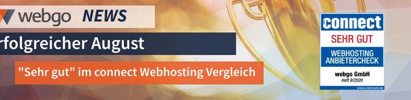webgo erhaelt "sehr gut" im connect Webhosting Vergleich 2020
