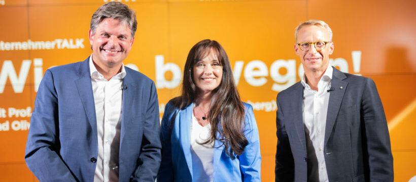 Joachim Hornegger, Oliver Brehm und Sabine Michel beim UnternehmerTALK (Bild: smic!)
