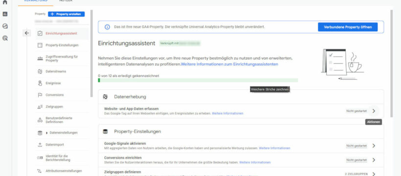 Einrichten einer Google Analytics 4-Property mit dem Installations-Assistenten. Ab 01.Juli 2023 keine Daten mehr in UA-Properties. Jetzt Google Analytics umstellen.