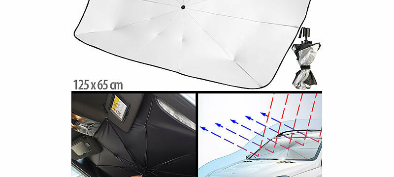 Lescars Auto Sonnenschutz: Wärmeisolierender Sonnenschutz für die  Autoscheibe, 140 x 79 cm, UV50+ (Sonnenschutz Frontscheibe)