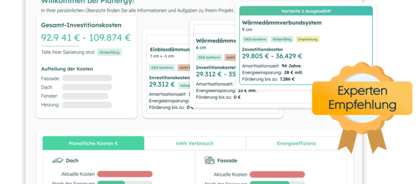 Der Rundum-Service von Planergy ermöglicht Hauseigentümern, sich Schritt für Schritt der energetischen Sanierung zu nähern.